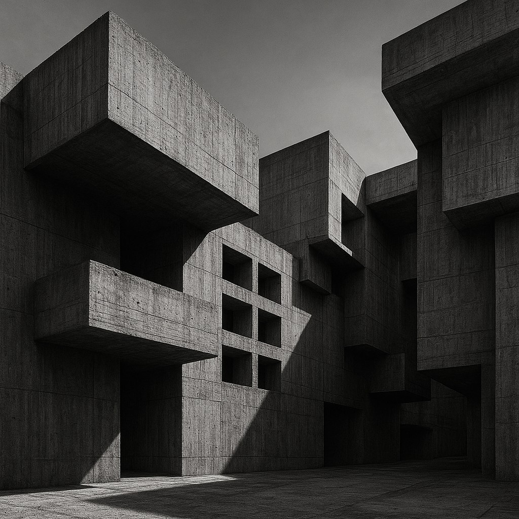 Brutalist Architecture Art Style Transfer Example