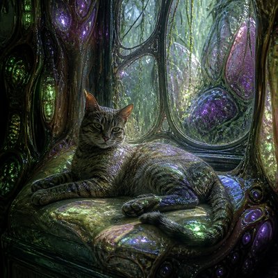 a cat lounging in a sunlit window