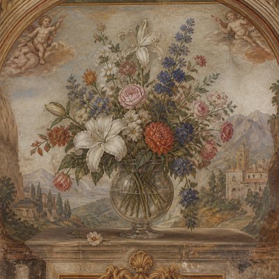 bouquet of flowers in a glass vase