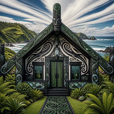 house with front view — New Zealand Art Style