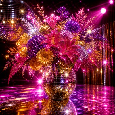 bouquet of flowers in a glass vase
