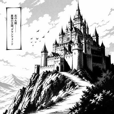 a grand castle with towers on a hilltop