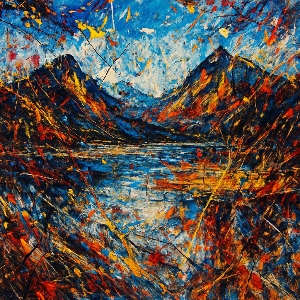 serene landscape with mountains and water