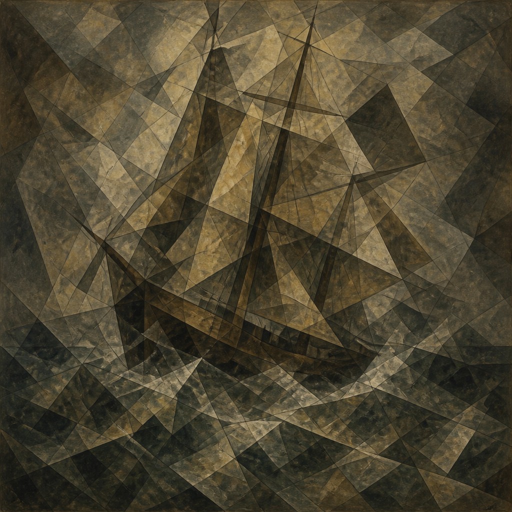 sailing ship on a stormy sea