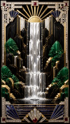 towering waterfall cascading down a cliff