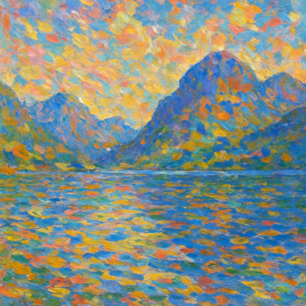 serene landscape with mountains and water