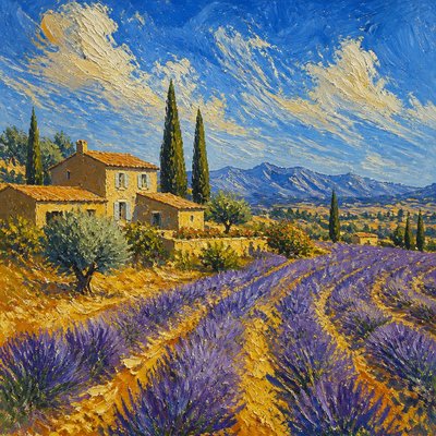 wide landscape with natural scenery — Provence Light Art Style