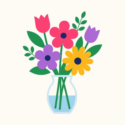 bouquet of flowers in a glass vase