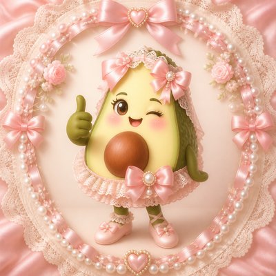 a happy avocado character giving a thumbs up, bold readable design on a plain background, no text