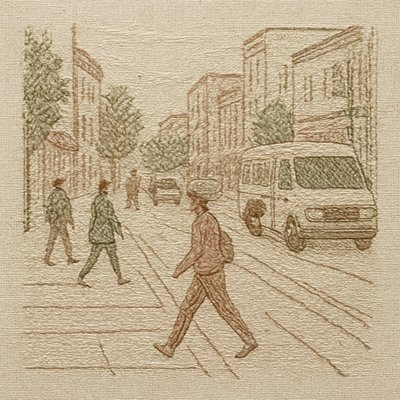 urban street with city activity