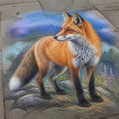 animal standing in natural pose — Chalk Art Style