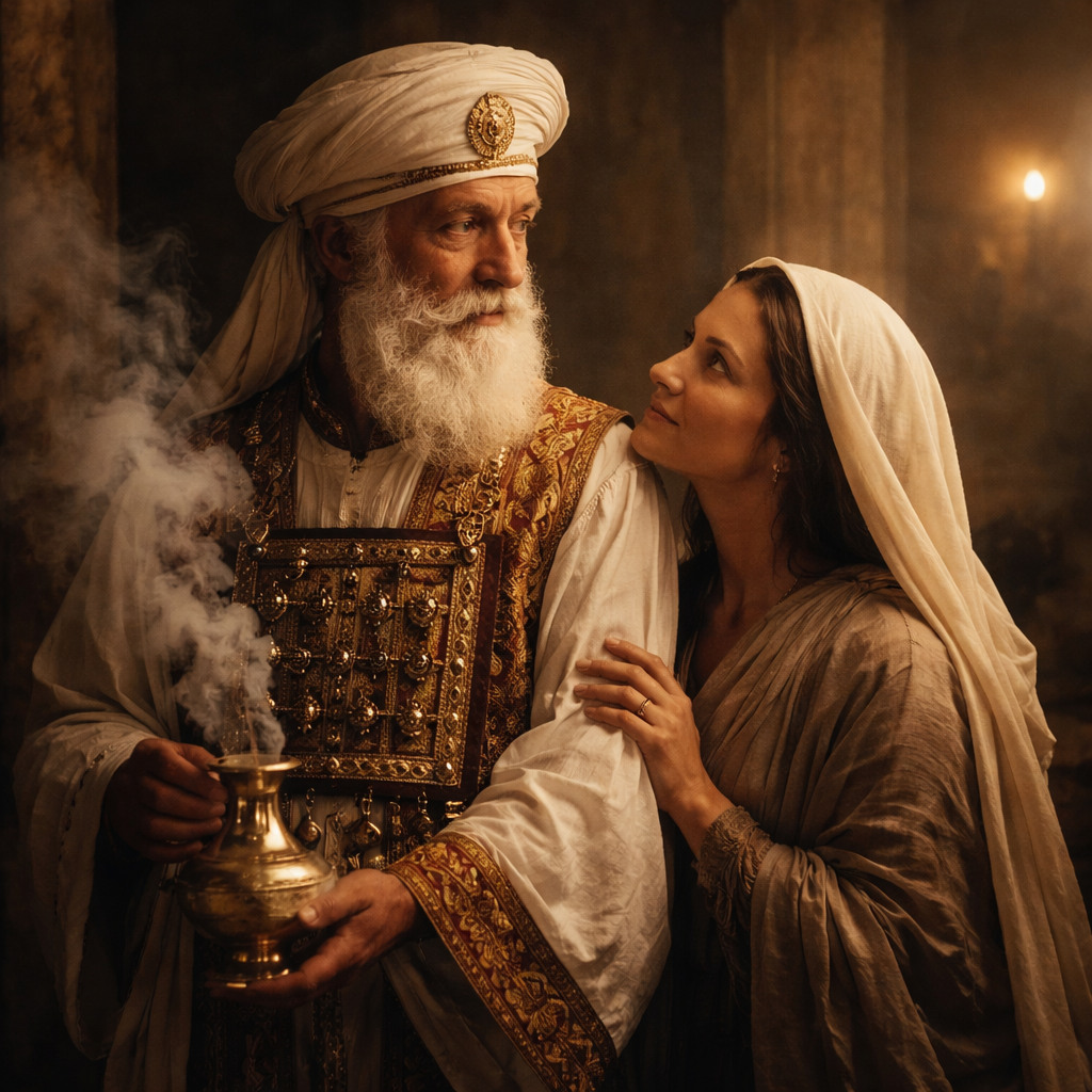 “There was in the days of Herod, the king of Judaea, a certain priest named Zacharias, of the course of Abia: and his wife was of the daughters of Aaron, and her name was Elisabeth.” (Luke 1:5, KJV)