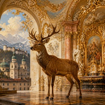 animal standing in natural pose — Salzburg Art Style