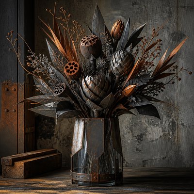 bouquet of flowers in a glass vase