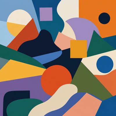 wide landscape with natural scenery — Abstract Shapes Art Style