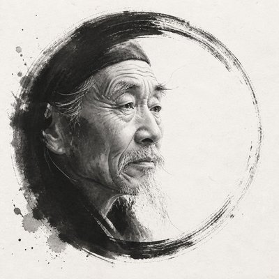 close-up portrait of an elderly person with expressive weathered features