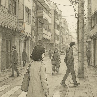 urban street with city activity
