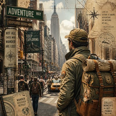 urban street with city activity — Adventurecore Aesthetic