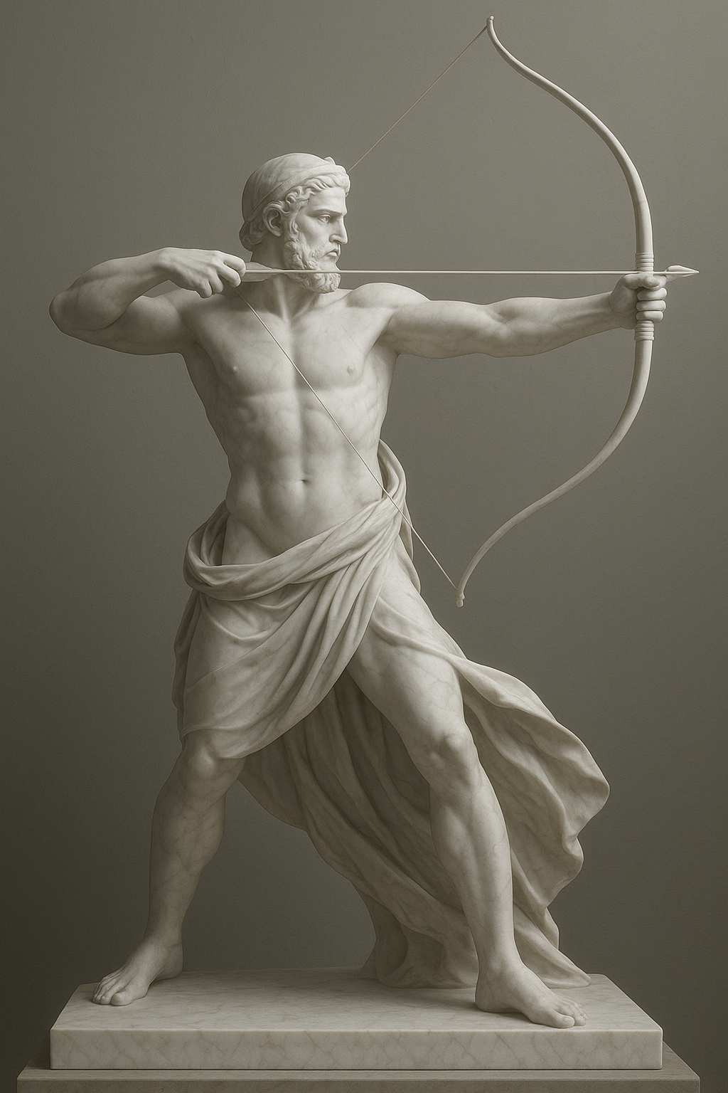 a statue of a man with a bow and arrow