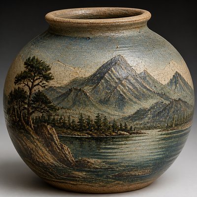 serene landscape with mountains and water