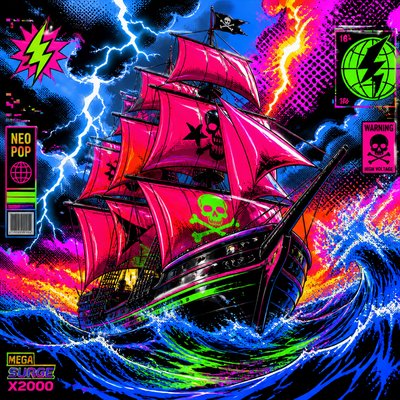 sailing ship on a stormy sea