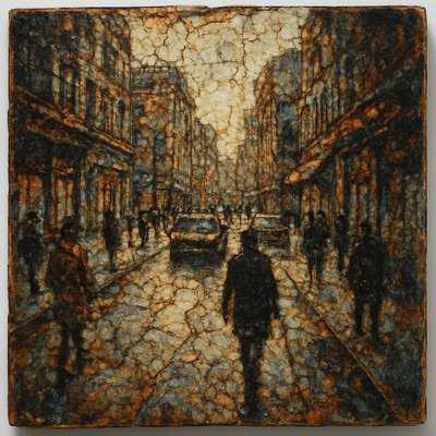 urban street with city activity