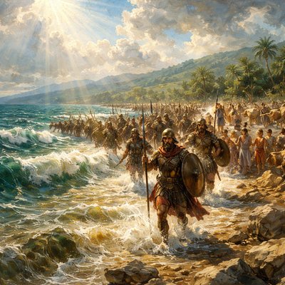 Express without words “Your wives, your little ones, and your cattle, shall remain in the land which Moses gave you on this side Jordan; but ye shall pass before your brethren armed, all the mighty men of valour, and help them;” (Joshua 1:14, KJV)
