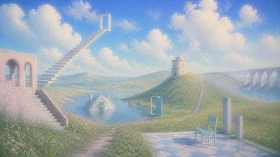 sweeping panoramic landscape with a dramatic sky