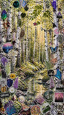 a serene birch forest in soft morning light, no people, no text