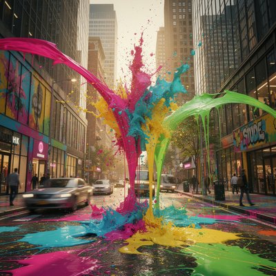 Busy urban city street