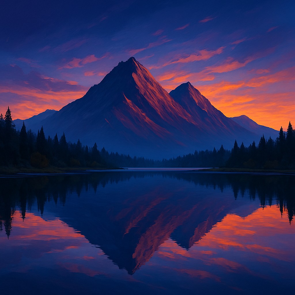 serene landscape with mountains and water