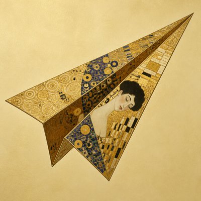 a paper plane, clean minimal composition on a plain background, no text