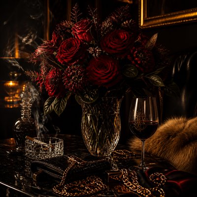 bouquet of flowers in a glass vase