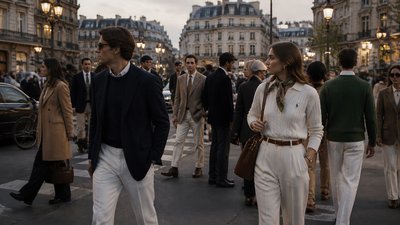 bustling city street panorama at dusk