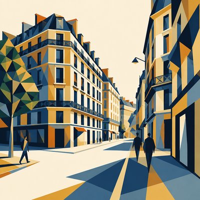 Geometric Abstract Art Style Style Transfer Example
