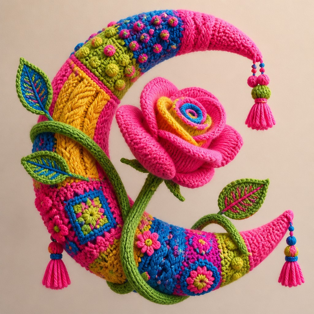 a rose entwined with a crescent moon, clean balanced composition on a plain background, no text