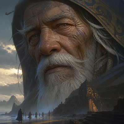 close-up portrait of an elderly person with expressive weathered features