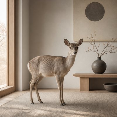 animal standing in natural pose — Japandi Aesthetic
