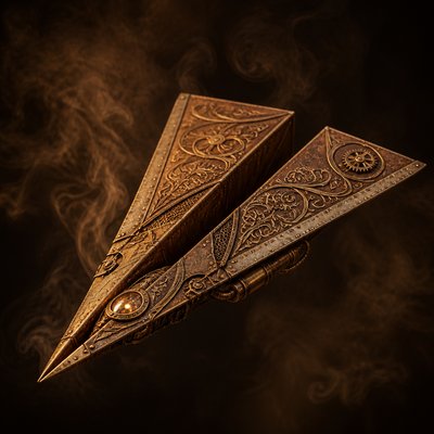 a paper plane, clean minimal composition on a plain background, no text