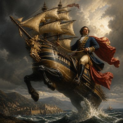 sailing ship on a stormy sea