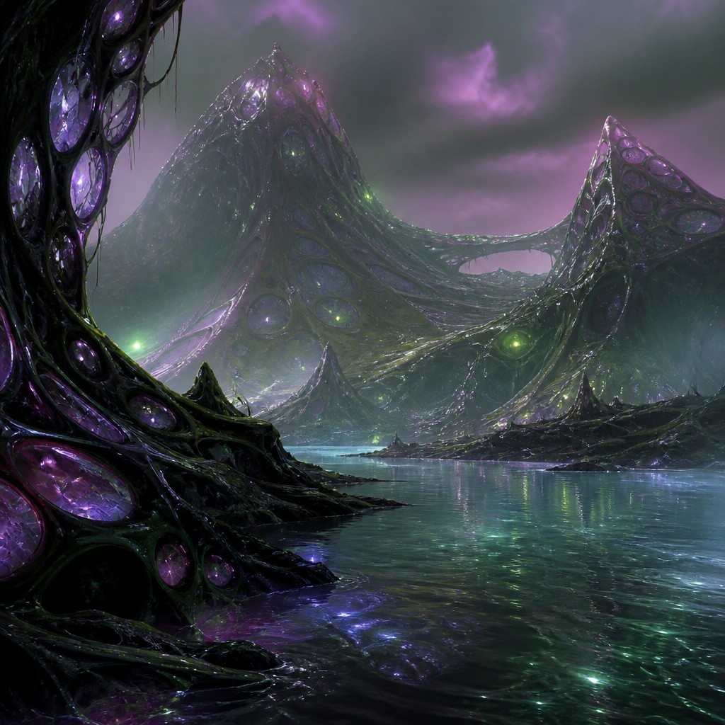 serene landscape with mountains and water