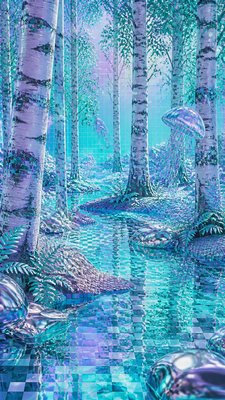a serene birch forest in soft morning light, no people, no text
