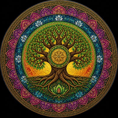 a tree in nature — Mandala Art Style