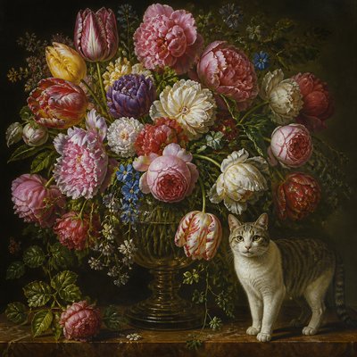 animal standing in natural pose — Flower Painting Art Style