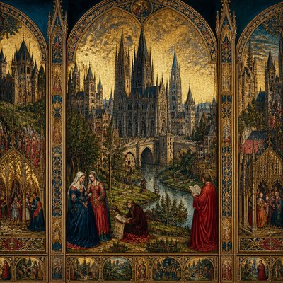 wide landscape with natural scenery — Ghent Art Style