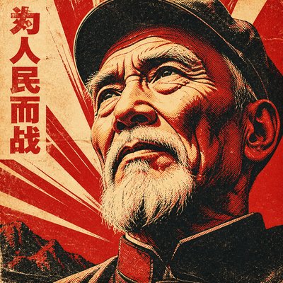 close-up portrait of an elderly person with expressive weathered features