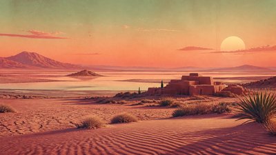 sweeping panoramic landscape with a dramatic sky