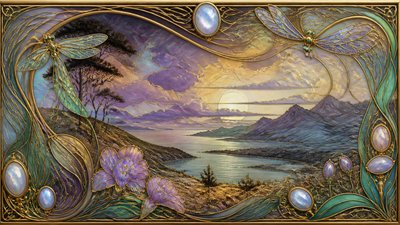 sweeping panoramic landscape with a dramatic sky