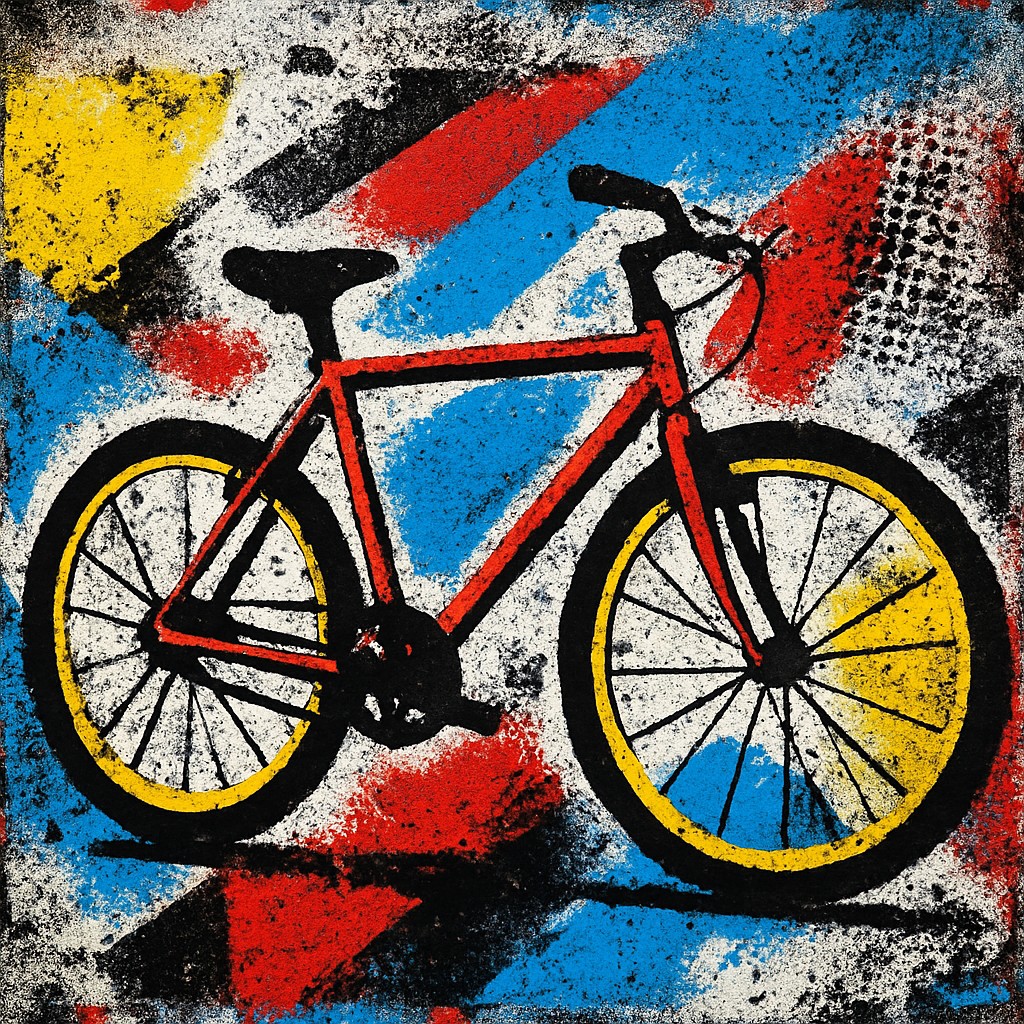 bicyle resting against a wall