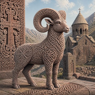 animal standing in natural pose — Armenian Art Style